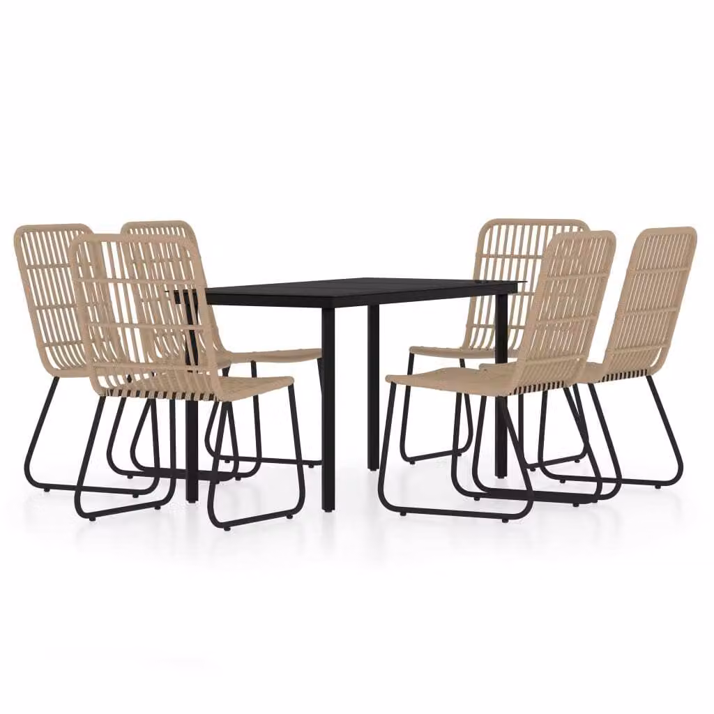 Set Mobili da Pranzo da Giardino 7 pz Rovere