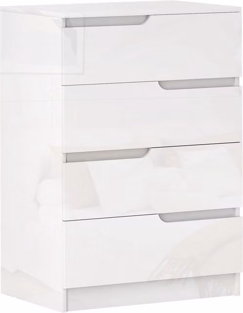 Cassettiera moderna e minimal in legno bianco lucido L/P/H: 60 x 40 x 85 cm