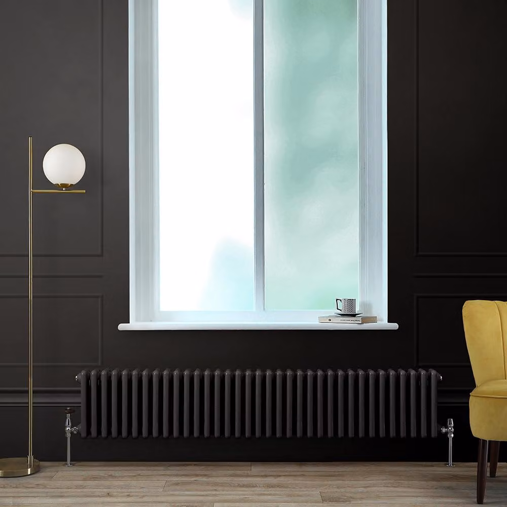 Radiatore Orizzontale a Colonne (3 Colonne) 300mm x 1595mm - Nero (Midnight Nero) - Regent