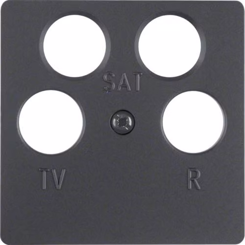 Berker 14841606 Piastra centrale per presa d'antenna a 4 fori (Ankaro) K1/K5 antracite opaco