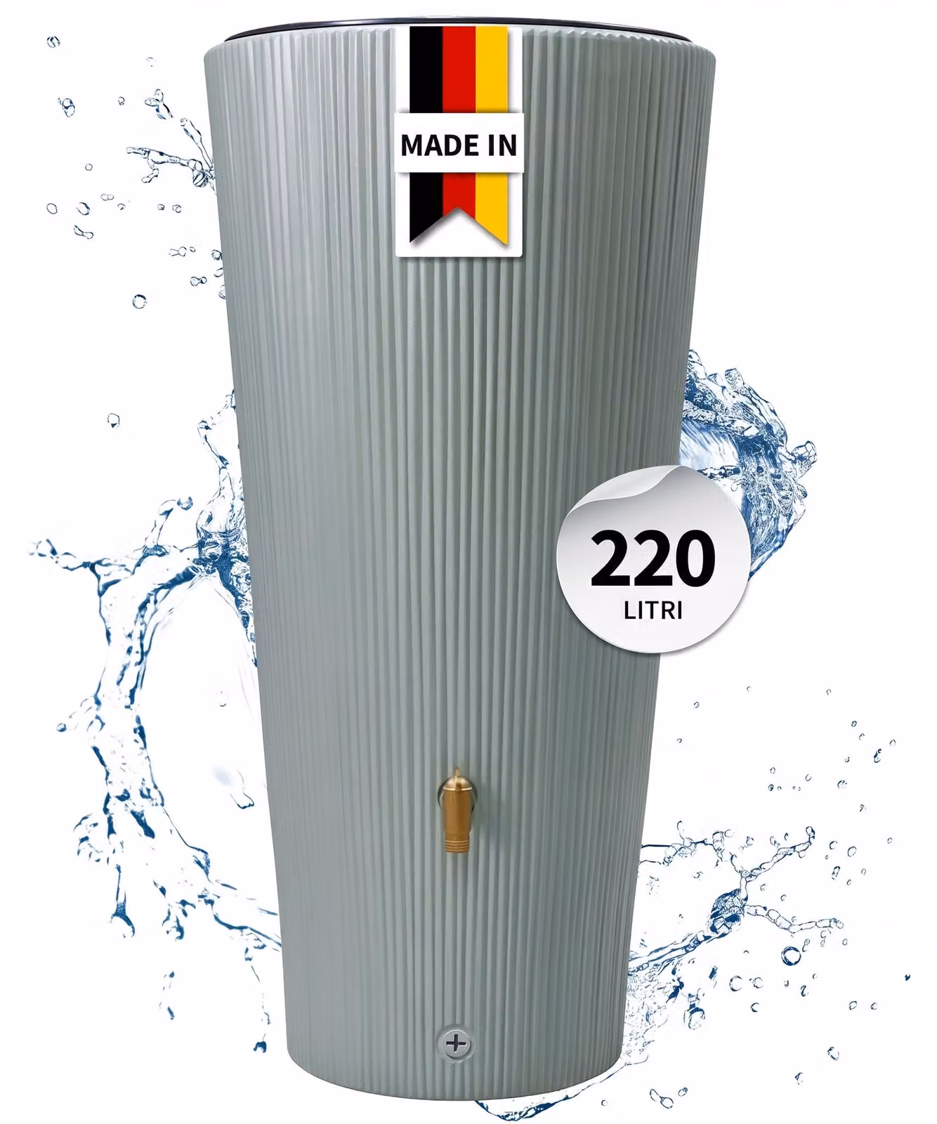 4rain VASO DECOR 2in1 serbatoio per pioggia piantumabile 220 L, agave incl. vaschetta portapiante