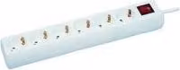 MicroConnect - Presa multipla - ingresso, alimentazione in ingresso - connessioni in uscita: 6 - 10,0 m - bianco (GRU00610W)