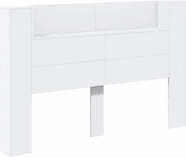 Testiera | Testata con Mobile e LED Bianco 160 x 16,5 x 103,5 cm