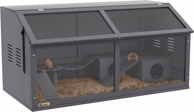 Gabbia per piccoli animali Xylo in legno di abete grigio L/P/H: 100 x 52 x 50 cm