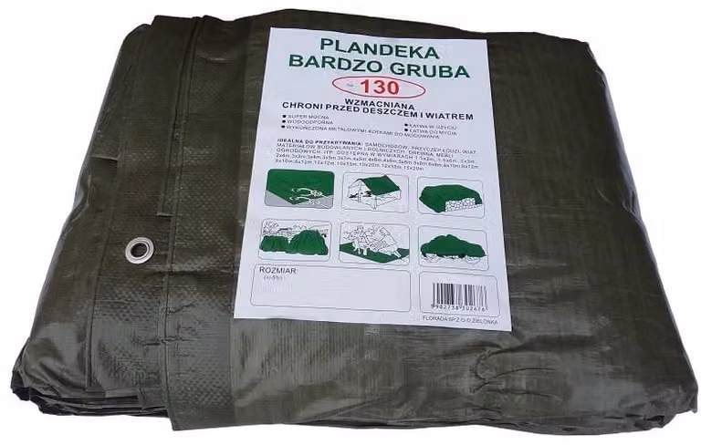 Telo verde, dimensioni 6x10 metri, spessore (130 g/m2)
