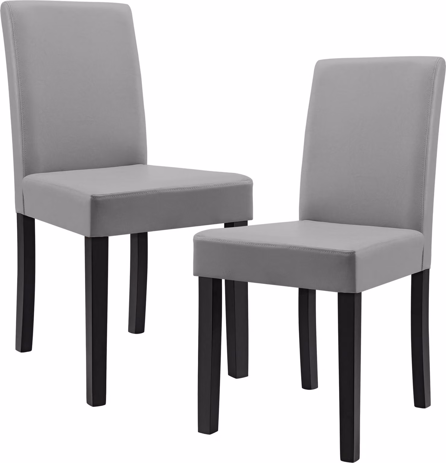 Sedia da pranzo 'Hamburg' set di 2 sedie imbottite in ecopelle gambe in legno grigio chiaro