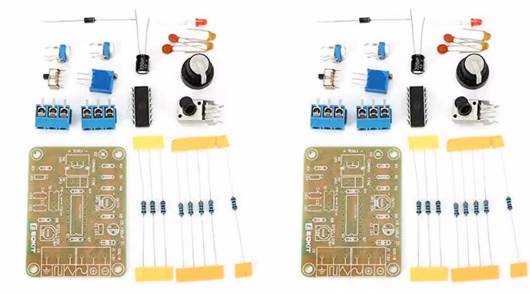 Kit per la realizzazione di un generatore di segnali ICL8038, confezione da 2 pezzi, per segnali sinusoidali, rettangolari e triangolari