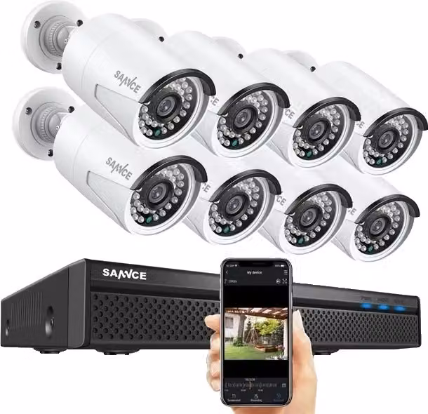 Sistema di telecamere di sicurezza SANNCE NVR, risoluzione video 8MP, supporto POE 8CH, telecamera 5MP 8 pezzi, 1T