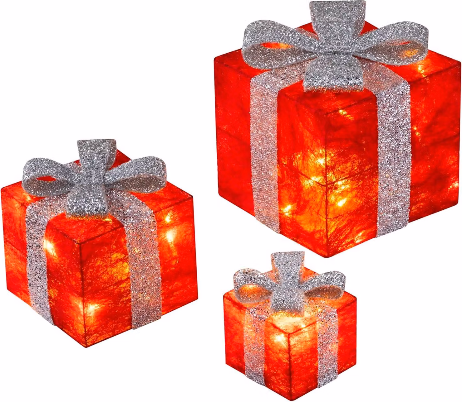 3 scatole regalo decorative a LED con timer - illuminazione per decorazioni natalizie festive