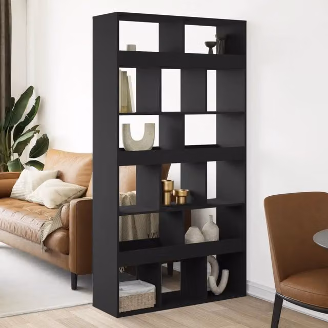 Divisorio per stanza VIDAXL nero moderno in MDF con finitura opaca L 100 cm, P 33 cm, H 187,5 cm