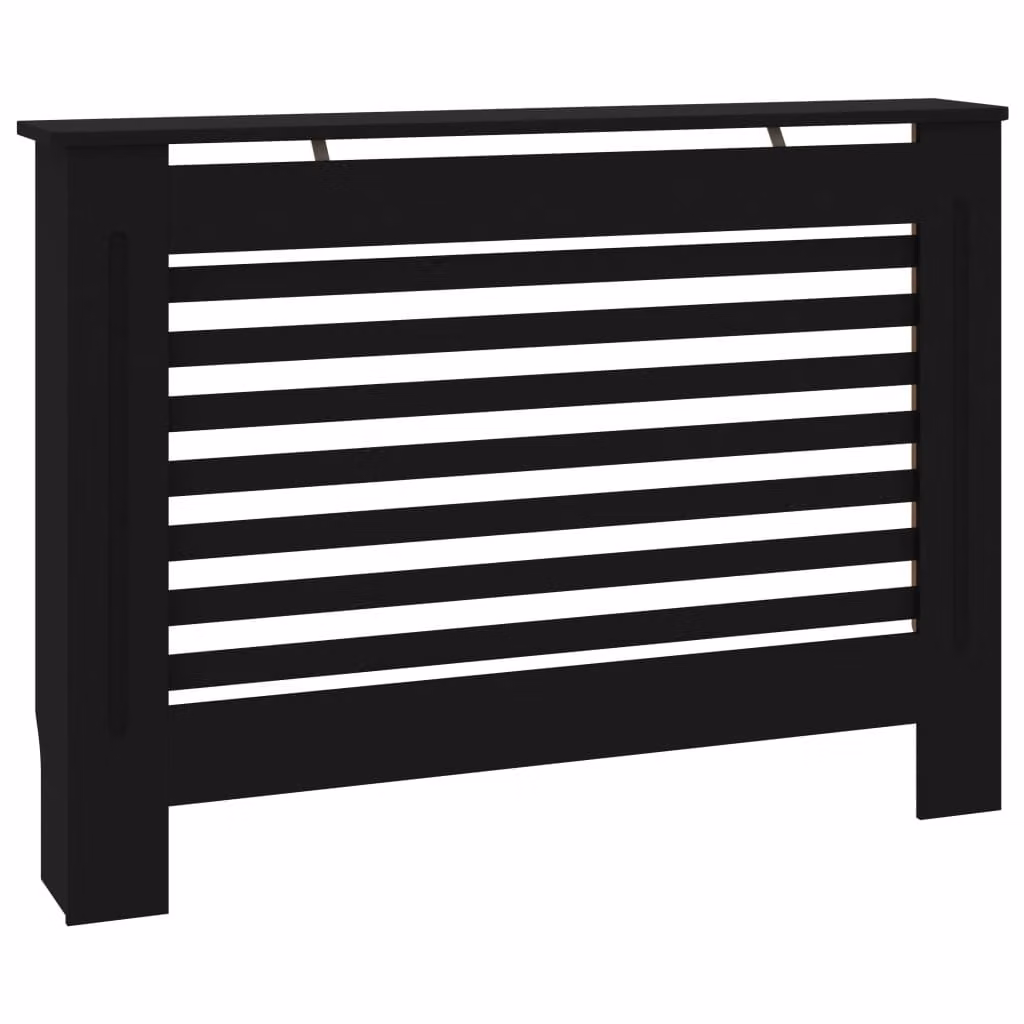 Copertura per Radiatore Nera 112x19x81,5 cm in MDF