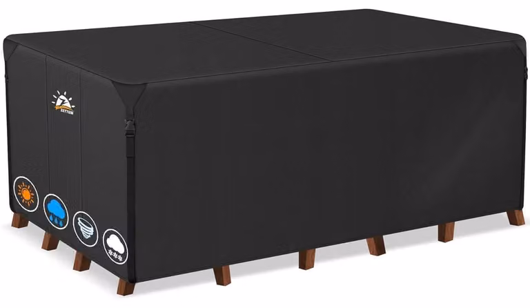 Copertura per mobili da giardino, dimensioni 160 x 135 x 73 cm, tessuto Oxford 600D con rivestimento in PU, impermeabile, resistente e di alta qualità, copertura rettangolare protettiva