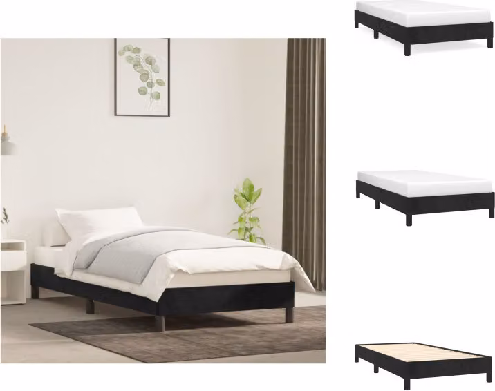 vidaXL Struttura letto nera 80x200 cm in velluto - Letti e strutture letto