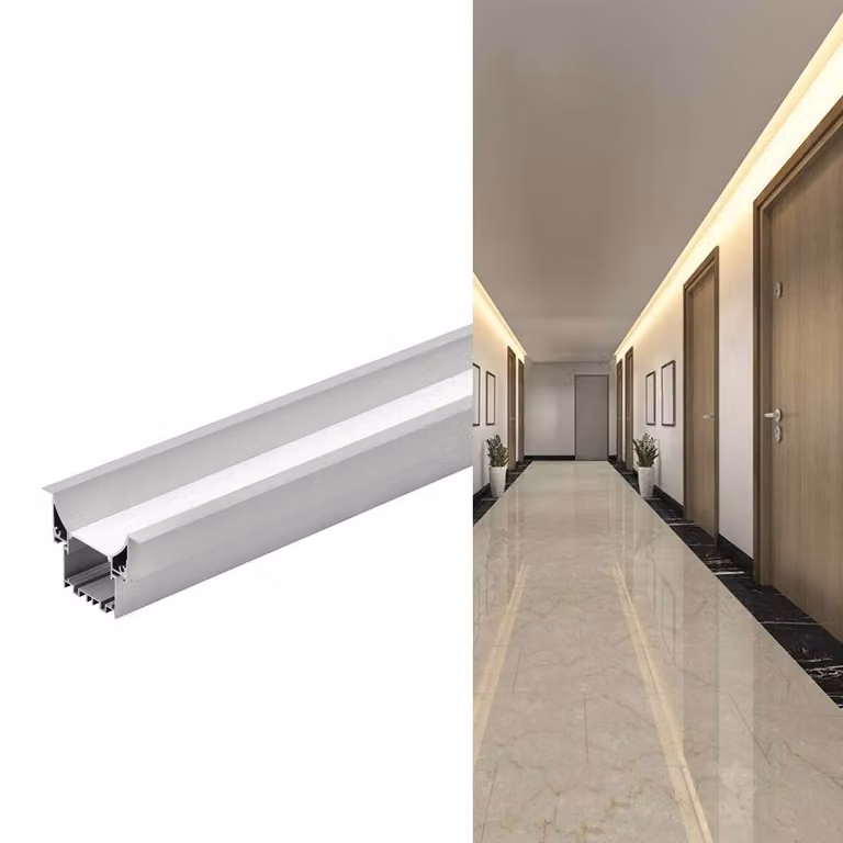 EGLO Profilo da incasso 3, profilo, soffitto/parete, nero, bianco, alluminio, plastica, 1000 mm, 65 mm