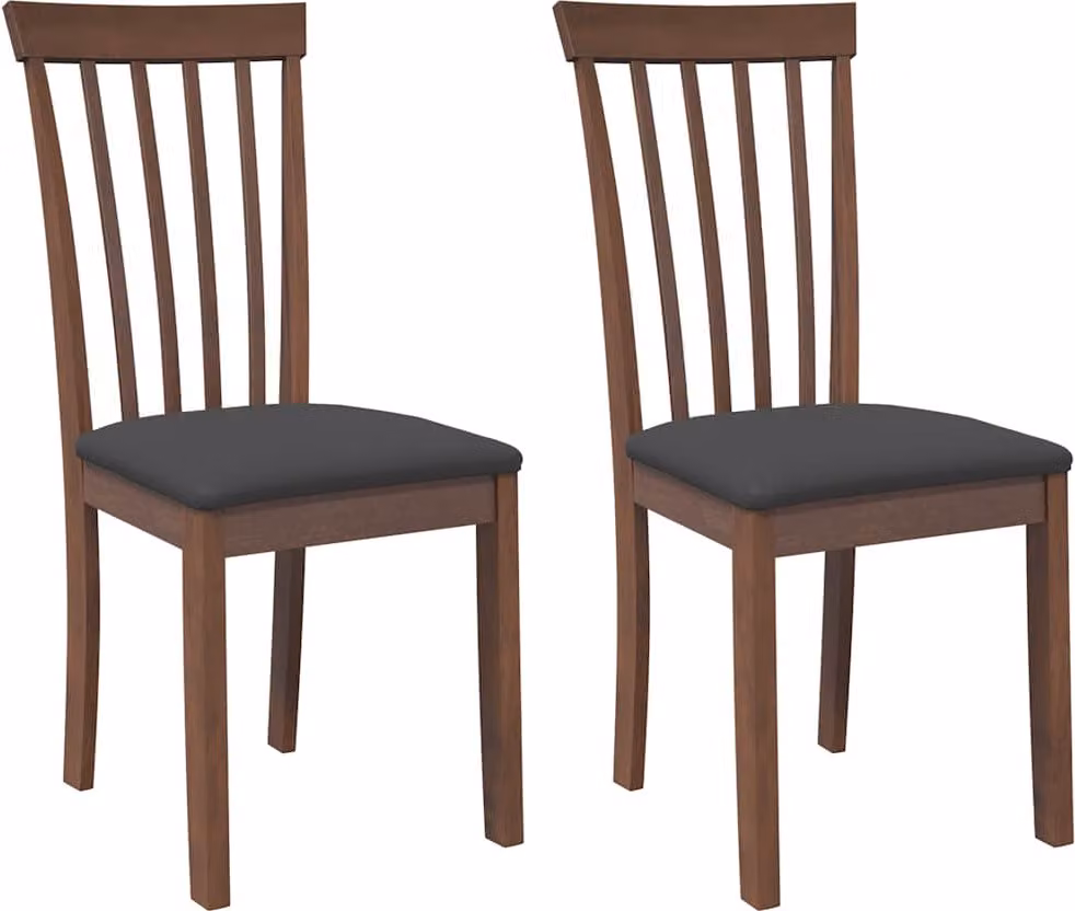 Sedie da Pranzo con Cuscini 2pz Marrone Legno Massello di Hevea
