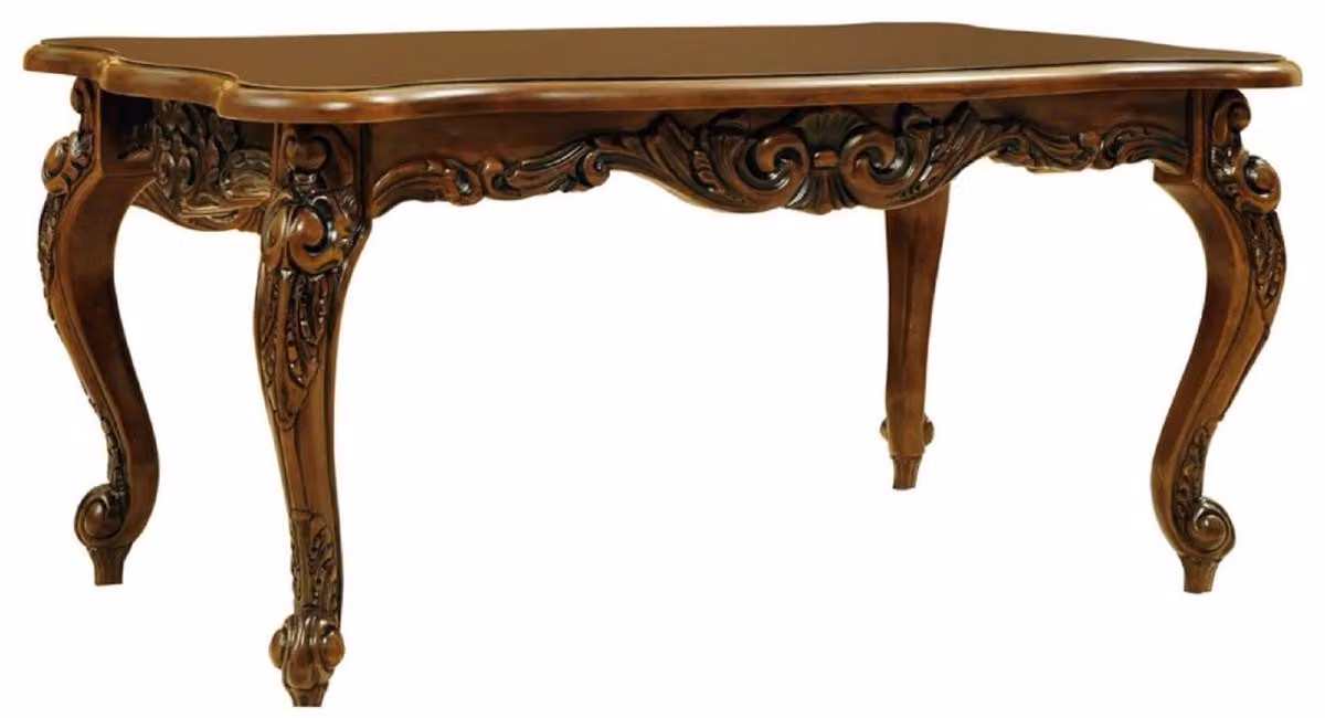 Casa Padrino Tavolino barocco marrone scuro - Tavolo da salotto in legno massiccio fatto a mano in stile barocco - Mobili da salotto in stile barocco - Mobili barocchi - Nobile e magnifico