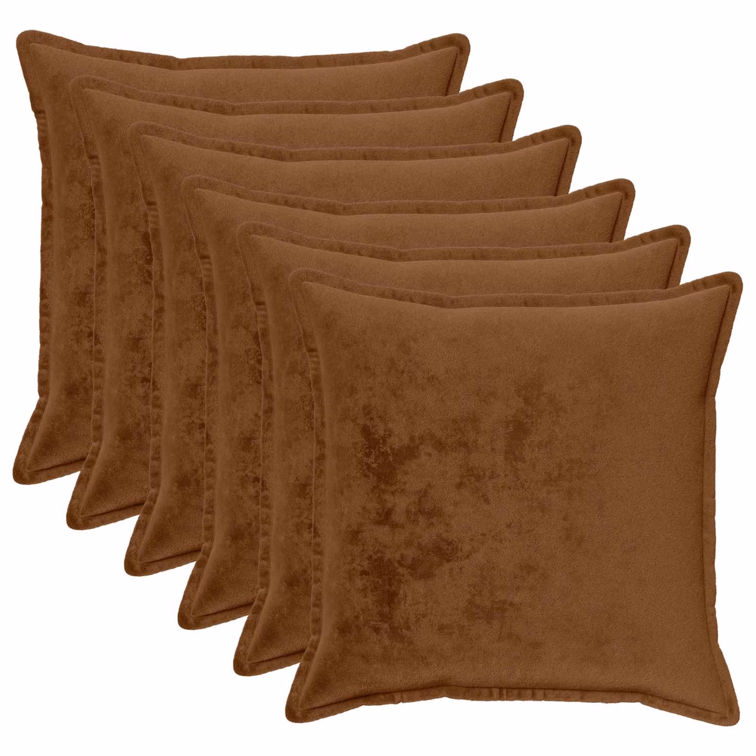 vidaXL Federa 6 pcs HOUTEN Marrone Chiaro 80 x 80 cm Flanella