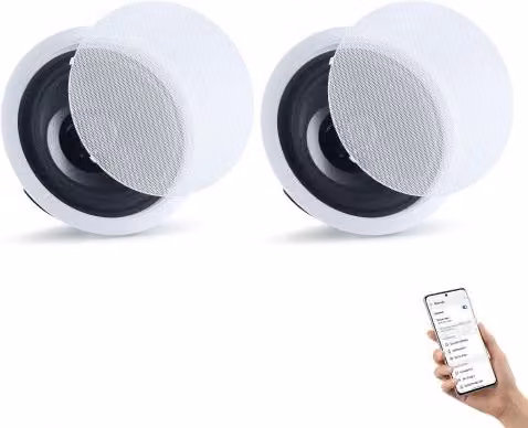 Set di 2 Altoparlanti da Incasso VEVOR con Bluetooth, Modello a 2 Vie per Home Theater e Soggiorno, Colore Bianco, Potenza di Picco 50 W, Diametro 203,2 mm
