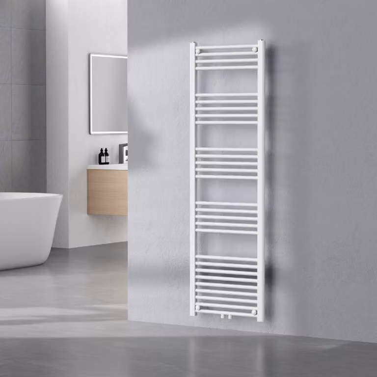 Radiatore per asciugamani 'Voss' con 28 aste in acciaio 160 x 50 cm Bianco