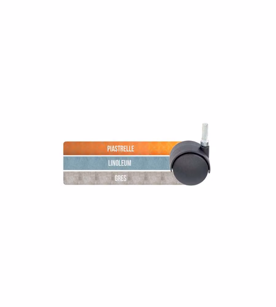 Ruota Nylon Nera Mm.40 Perno Zigrinato M8X20