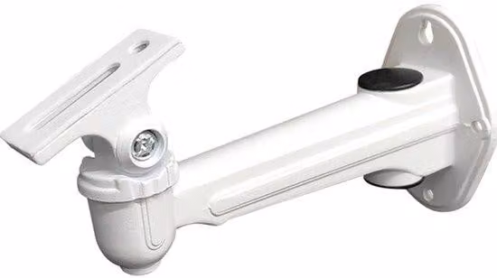 Supporto per telecamera di sicurezza in alluminio - Montaggio a parete - Orientabile a 360 gradi - Per interni ed esterni - Con accessori - Bianco