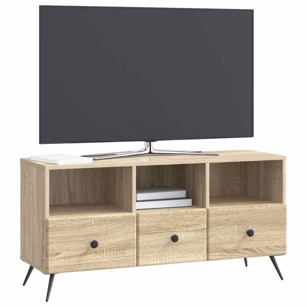 Mobile TV-Credenza Rovere Sonoma in Legno, Colore Marrone, L 102 x P 34,5 x H 50 cm – 2