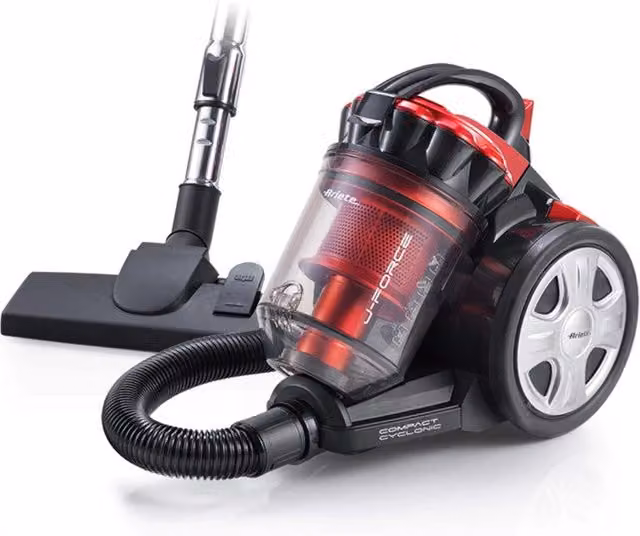 Aspirapolvere senza sacco Ariete con tecnologia multiciclonica, filtro HEPA lavabile e potenza 700W, colore rosso e nero – 1