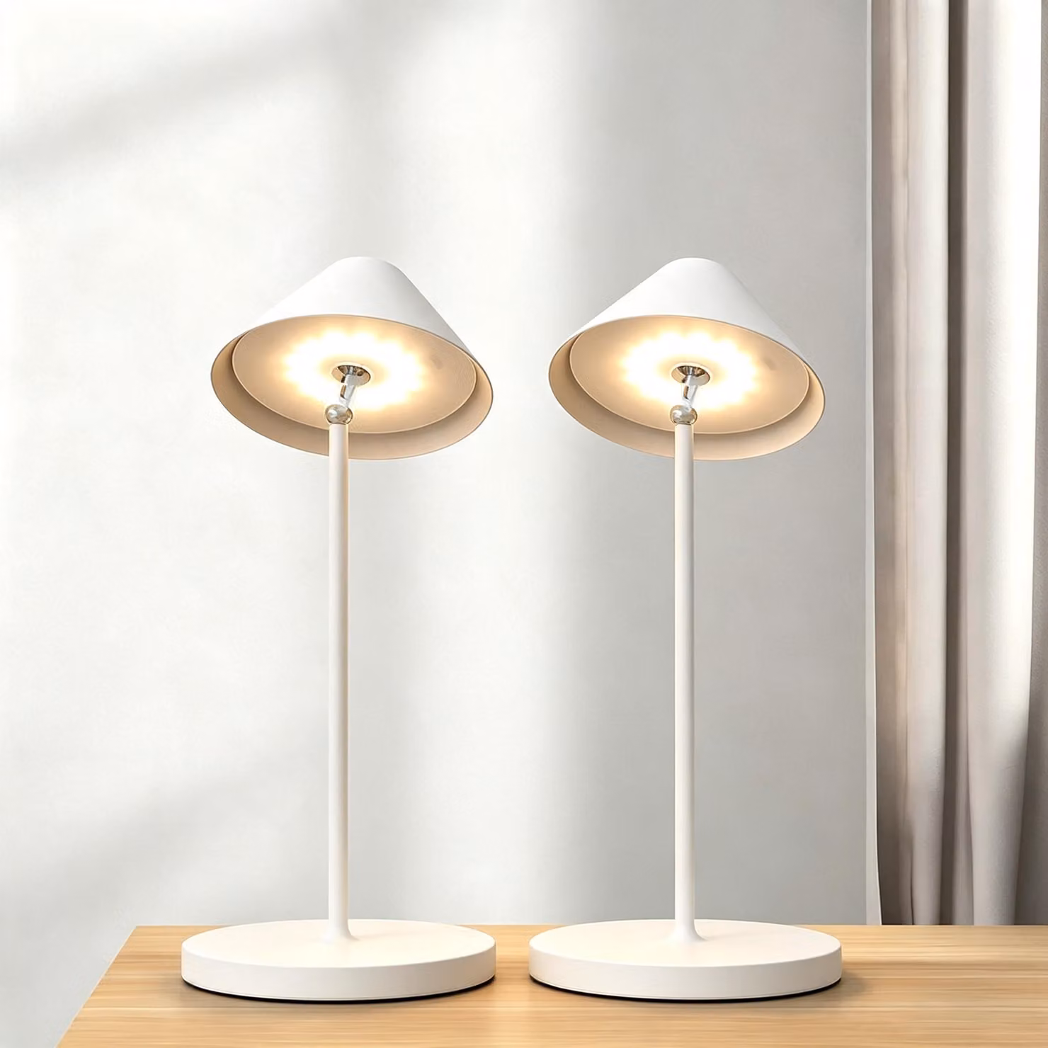 Set da 2 lampade da tavolo a LED ricaricabili - Lampada da comodino magnetica romantica, luce d'atmosfera, luce decorativa senza fili per balconi, ristoranti e regali