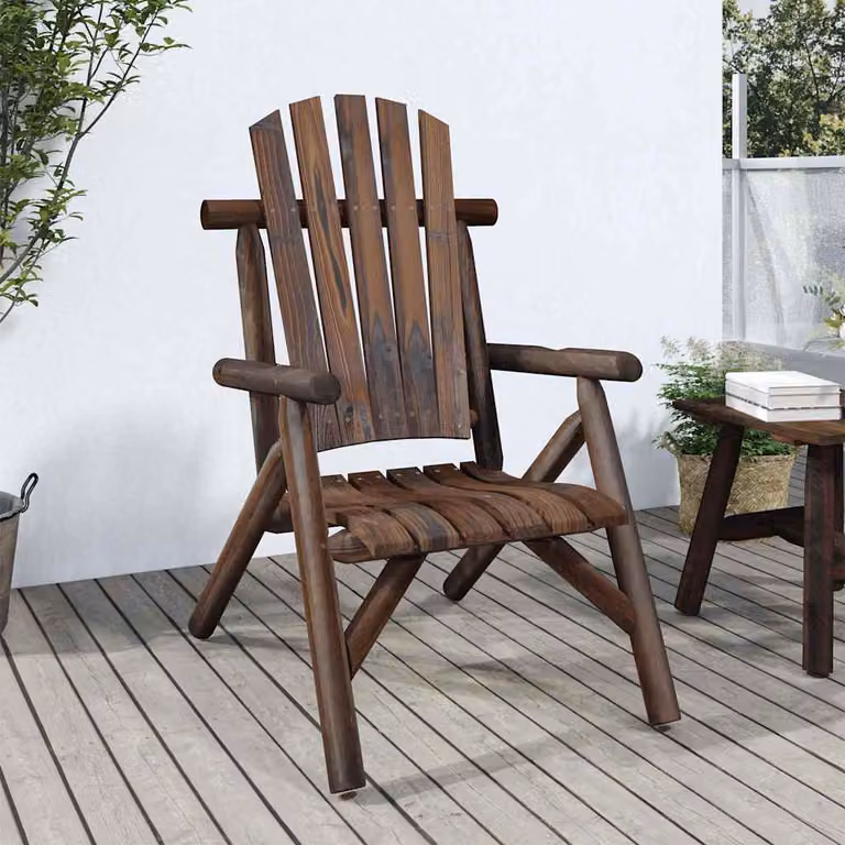 Sedia da giardino vidaXL in legno massello di abete rosso marrone L: 68 cm, P: 86 cm, H: 103 cm