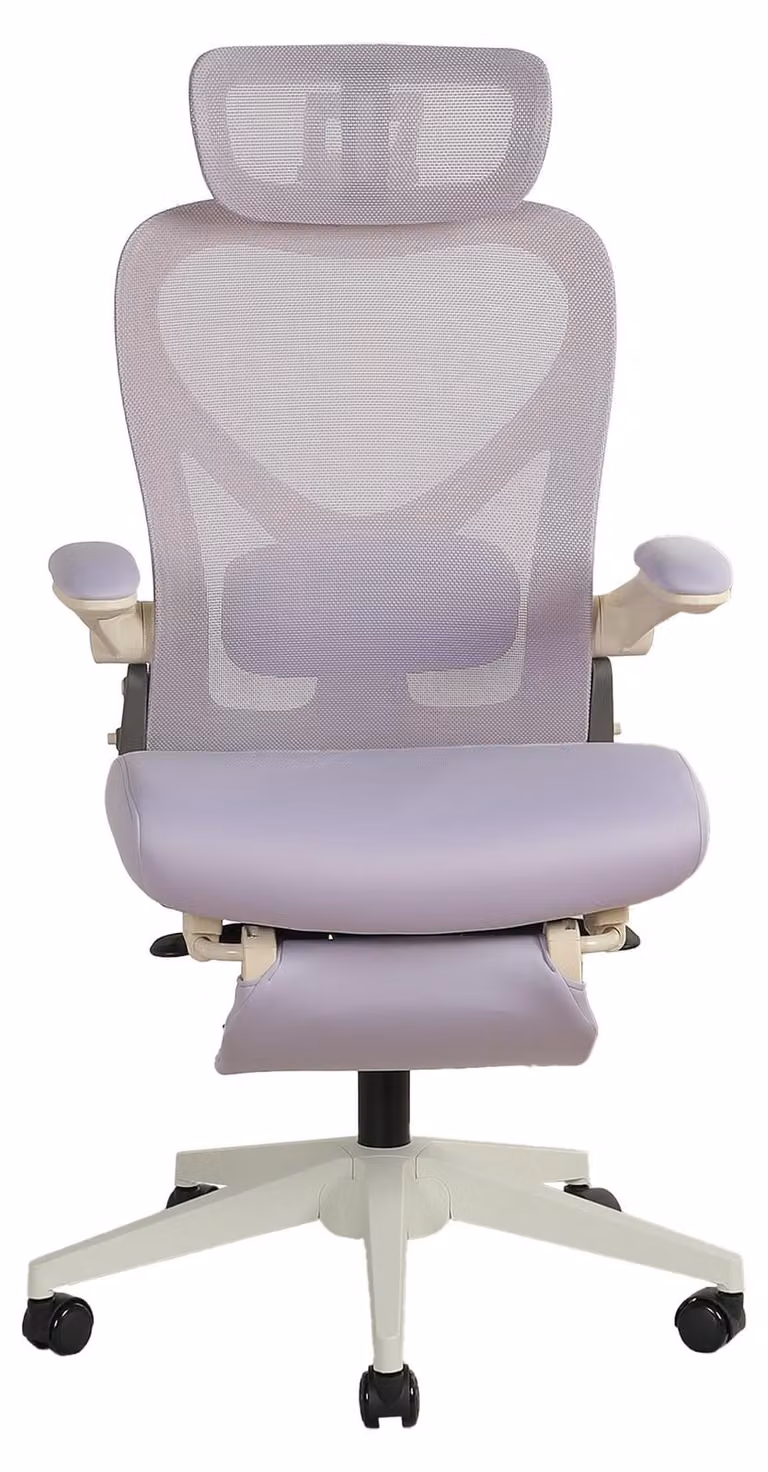 Sedia da ufficio ergonomica pieghevole, salvaspazio, con supporto lombare, cuscini in schiuma, braccioli pieghevoli, poggiatesta 3D e poggiapiedi. L3