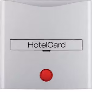 Berker 16401404 Copriinterruttore Hotelcard con stampa e lente rossa in alluminio opaco Berker B.7