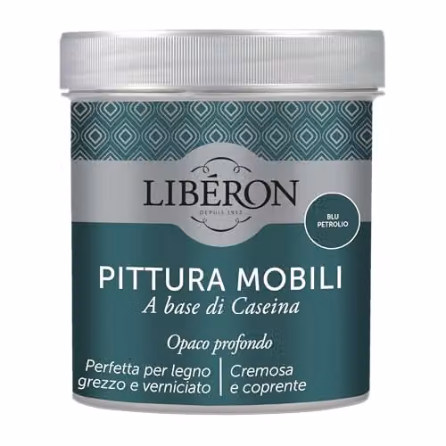 Libéron Pittura Mobili a base di Caseina Blu Petrolio 0,5L