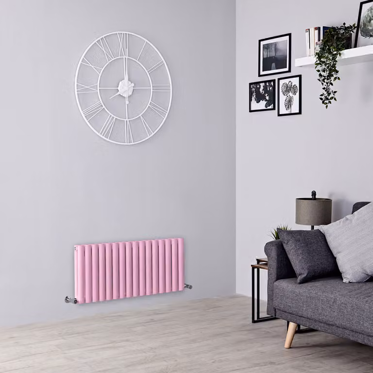 Radiatore di Design Orizzontale  Rosa -  400mm x 1000mm  - Pannello Doppio  - Revive