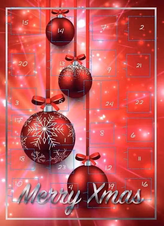 Calendario dell'Avvento con 24 figure in vero legno - Decorazioni per l'albero di Natale - Ornamenti per l'albero