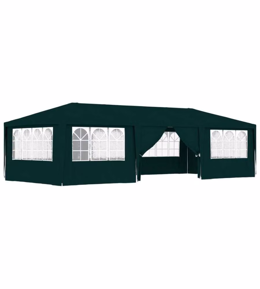 Gazebo Professionale vidaXL con Pareti e Finestre Verde 4x9 m – 2