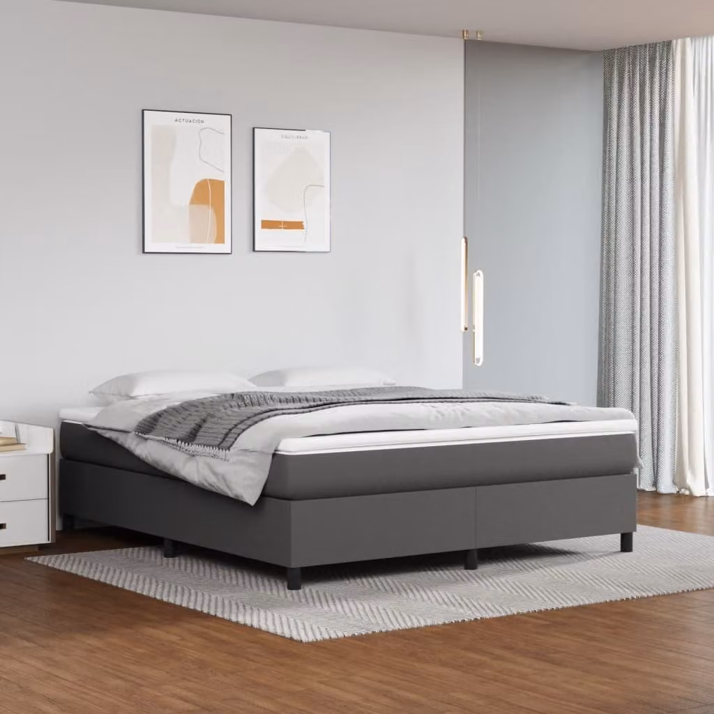 The Living Store Struttura letto grigia 160x200 cm in ecopelle