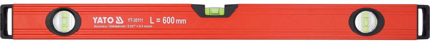 Livella a bolla in alluminio da 600 mm con 3 livelle