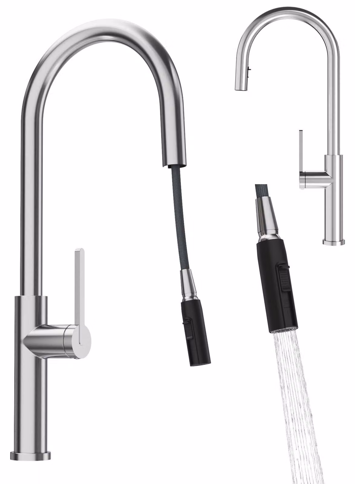 Granitan - Miscelatore cucina - Rubinetto cucina altezza 53 cm - Miscelatore lavello cromato - PRATI