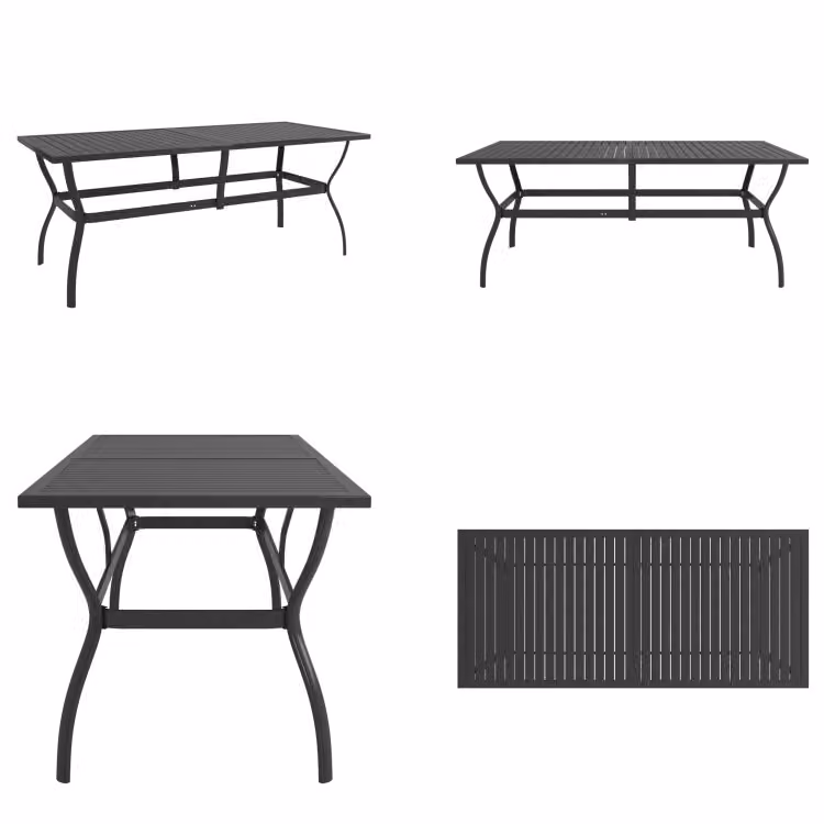 vidaXL Tavolo da giardino antracite 190x80x72 cm in acciaio - Tavolo da giardino - Tavoli da giardino - Tavolo - Tavoli