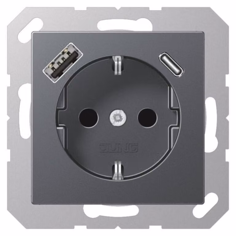 Jung SCHUKO Presa di corrente con USB tipo AC A1520-15CAANM (A1520-15CAANM)
