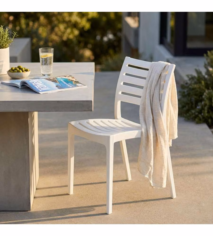 Cosma Sedia da Giardino Impilabile Bianco 56x59x83 cm Polipropilene