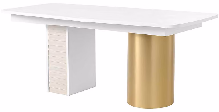 Eleganter Esstisch mit goldenen Akzenten und modernem Design
