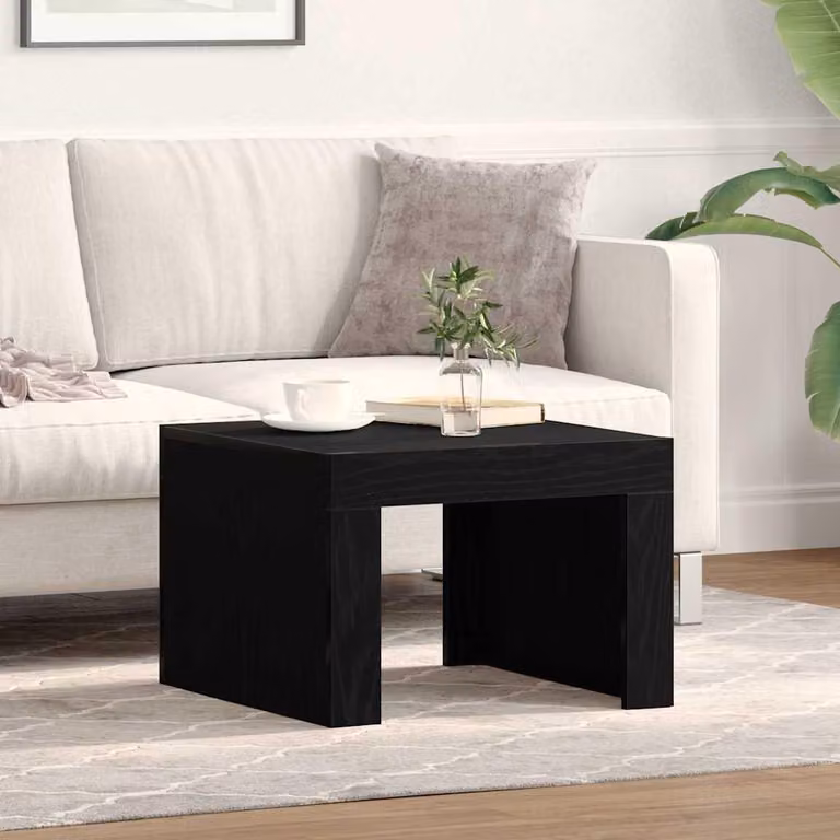 Maison Exclusive - Tavolino nero effetto rovere 50 x 50 x 35 cm Materiale ligneo