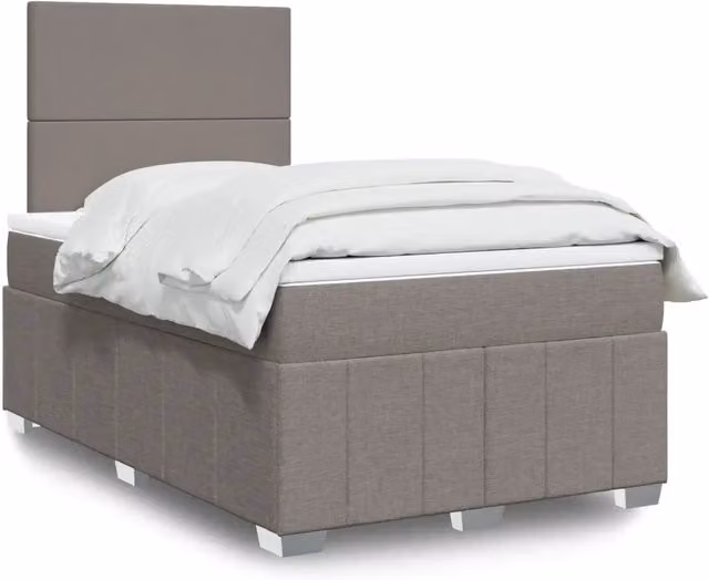 Letto con Giroletto a Molle e Materasso Ibrido vidaXL in Tessuto, L/P/H: 120 x 200 x 150,5 cm
