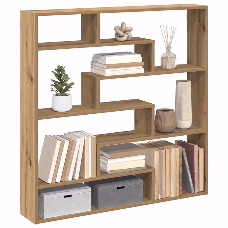 Scaffale a cubo da parete vidaXL con 7 scomparti in legno marrone per soggiorno e camera da letto