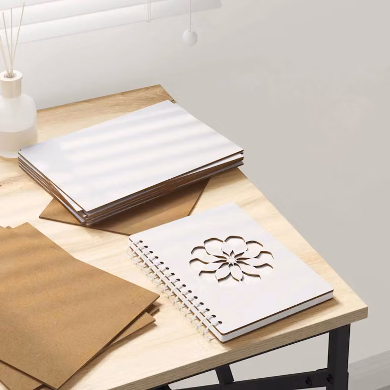 Set di 12 pannelli decorativi in legno vidaXL, colore bianco, dimensioni: 15 x 21 x 0,27 cm
