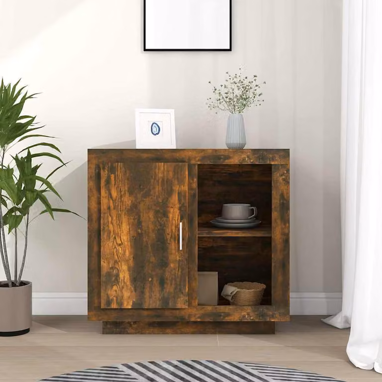 Credenza moderna vidaXL in rovere color rovere fumo L: 80 cm, P: 40 cm, H: 75 cm