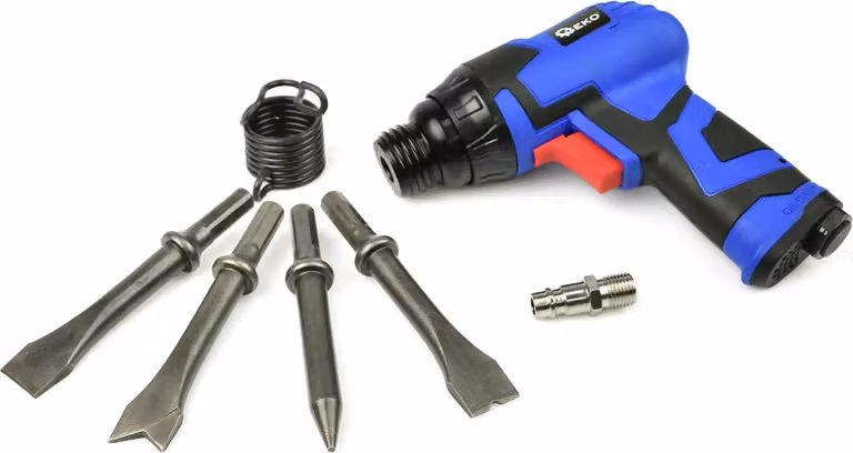 Kit-set scalpello pneumatico a percussione, martello per autoveicoli e officine, con 4 scalpelli, 4500 rpm,Geko