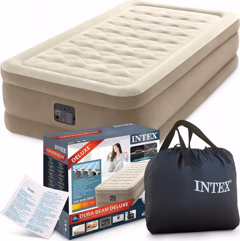 Intex 64426NP - Letto matrimoniale Ultra Plush con pompa 191 x 99 cm - Letto per ospiti autogonfiabile