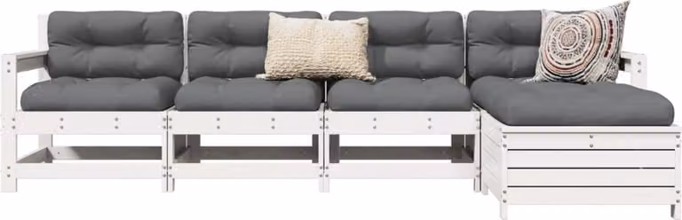 Maison Exclusive - Set Salotto da Giardino 5 pz Bianco in Legno Massello di Pino